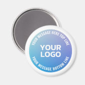 ロゴ | 青から紫グラデーションと円形文字 マグネット (正面/裏面)