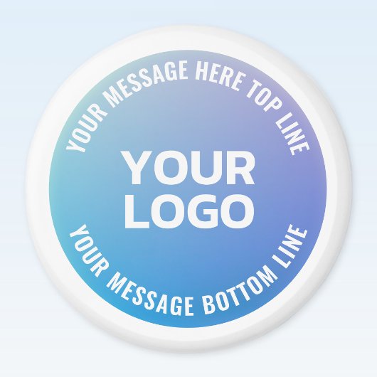 ロゴ | 青から紫グラデーションと円形文字 マグネット