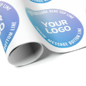 ロゴ | 青から紫グラデーションと円形文字 ラッピングペーパー (ロールコーナー)