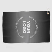 ロゴ (黒と白のグラデーション) を編集可能 ゴルフタオル (横)