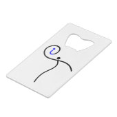 ロゴ、01ブラック/ブルー。 クレジットカード栓抜き (正面アングル)