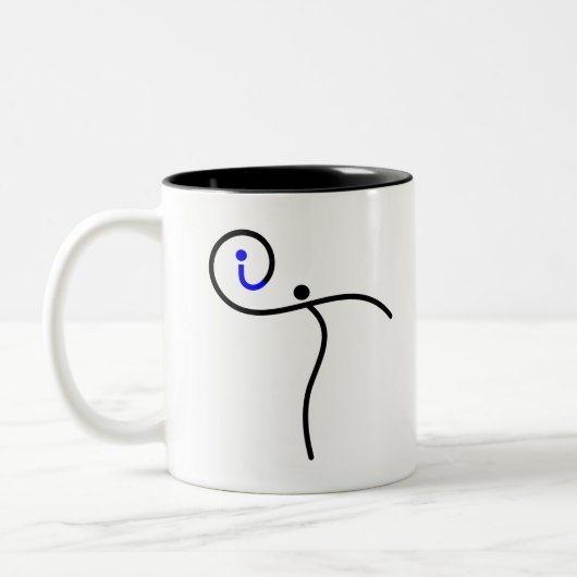 ロゴ、01ブラック/ブルー。 ツートーンマグカップ (左)