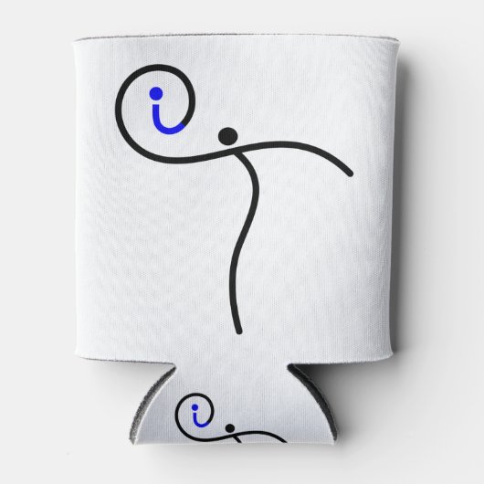 ロゴ、01ブラック/ブルー。 缶クーラー (正面)