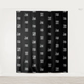 ロゴ | 3ロゴパターンデザイン編集可能ブラック タペストリー (正面)