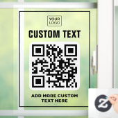 ロゴ、QRコードおよびカスタム文字ブラックおよび澄ん ウィンドウサイン (ホーム)