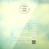 ロゴ&QRコード付きのカスタム営業時間窓用シール ウィンドウサイン (シート3)