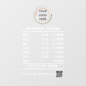 ロゴ&QRコード付きのカスタム営業時間窓用シール ウィンドウサイン (シート)