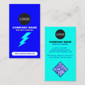 (ロゴ・QRコード企業の)電気会社 名刺 (正面/裏面)