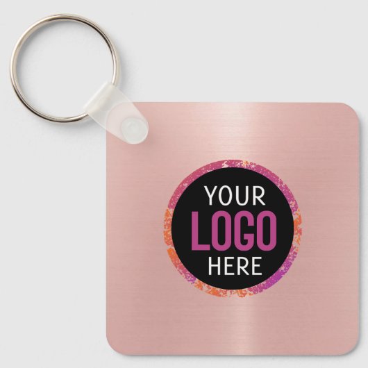 ロゴ、QRコード文字 キーホルダー (正面)