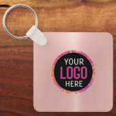 ロゴ、QRコード文字 キーホルダー (正面)