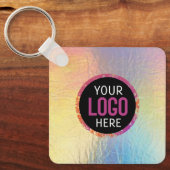 ロゴ、QRコード文字 キーホルダー (正面)