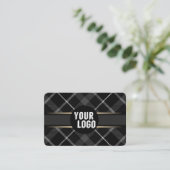 ロゴ&QRコード木炭グレープレイドブランモダンド 名刺 (スタンド正面)