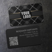 ロゴ&QRコード木炭グレープレイドブランモダンド 名刺