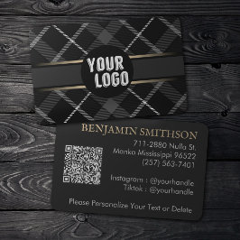 ロゴ&QRコード木炭グレープレイドブランモダンド 名刺