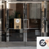 ロゴ QRコード カスタムテキスト プロモーション追加 ウィンドウサイン (オフィスドア)