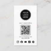 ロゴ QR コード カスタム ソーシャル メディア アイコン 名刺 (正面)