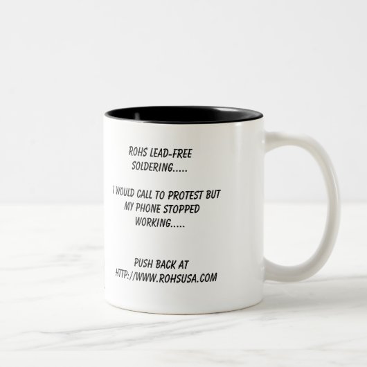 ロゴ、RoHS無鉛はんだ付けする..... Iを…押し戻して下さい ツートーンマグカップ (右)