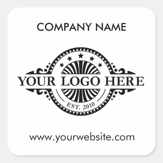 ロゴ&Webサイトカスタムホワイトスクエアステッカーシート スクエアシール (正面)