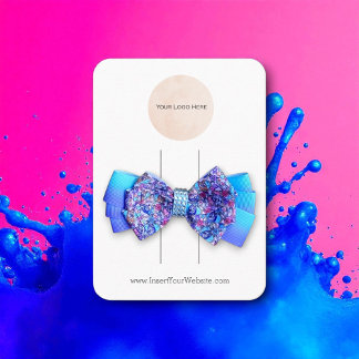 ロゴBowヘアクリップ表示カード（垂直） 名刺