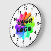 ロゴBusiness Officeアクリル製壁時計 ラージ壁時計 (傾斜)