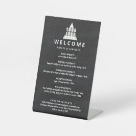 ロゴChalkboardプロモーション価格表1列（小） 台座サイン