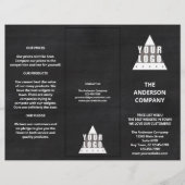 ロゴChalkboardメニュシンプルー価格表パンフレット (正面)