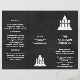 ロゴChalkboardメニュシンプルー価格表パンフレット