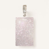 ロゴIDカードのシャンパフェイクーングリッター バッジ (裏面クリップ)