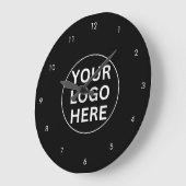 ロゴlビジネスプロフェッショナルブラック&ホワイト ラージ壁時計 (傾斜)
