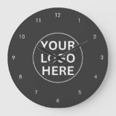 ロゴlビジネスプロフェッショナルブランドグレー ラージ壁時計 (正面)