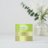 ロゴlIpsグリーンミントプロフェッショナルメイクアップアーティスト スクエア名刺 (スタンド正面)