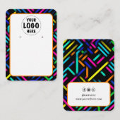 ロゴNeon Geometric Earring Card Large 名刺 (正面/裏面)