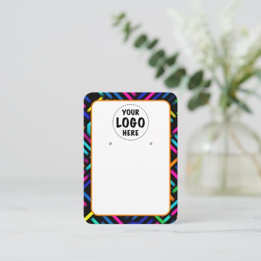 ロゴNeon Geometric Earring Card Large 名刺 (スタンド正面)