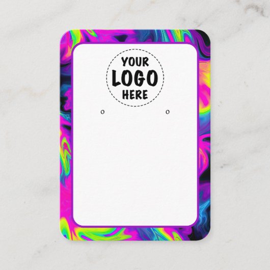 ロゴNeon Geometric Earring Card Large 名刺 (正面)