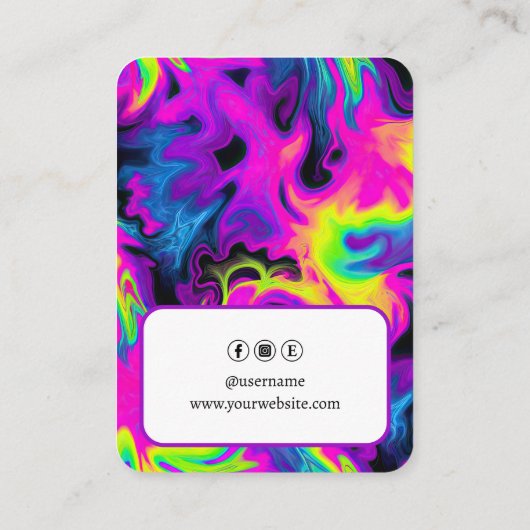 ロゴNeon Geometric Earring Card Large 名刺 (裏面)