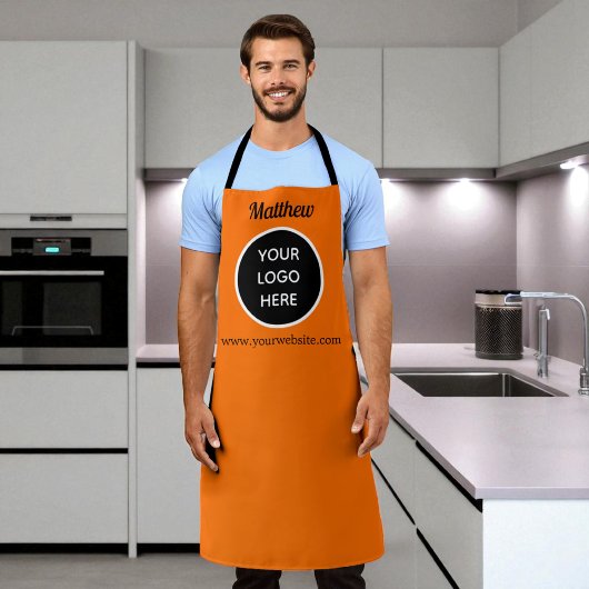 ロゴNeon Orange Website Yellow Business エプロン