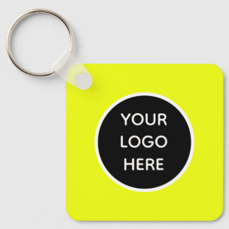 ロゴNeon Yellow エレガント Business キーホルダー