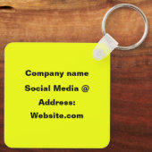 ロゴNeon Yellow エレガント Business キーホルダー (裏面)