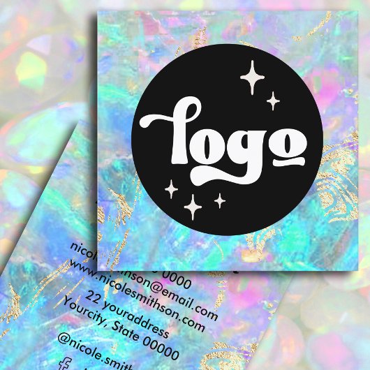 ロゴopalテクスチャとフェイク金ゴールド詳細 スクエア名刺