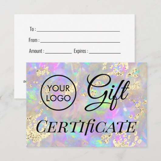 ロゴopstoneギフト証明書 (正面/裏面)