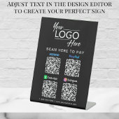 ロゴPaypal Venmo CashApp Instagram QRコードブラック 台座サイン