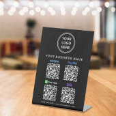 ロゴPaypal Venmo CashApp Zelle QRコードブラック 台座サイン