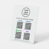 ロゴPaypal Venmo CashApp Zelle QRコード 台座サイン (正面)