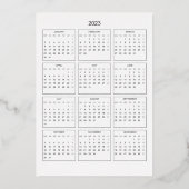 ロゴPineTree金ゴールドバーガンディーカレンダーホリデーズカード 箔招待状 (裏面)