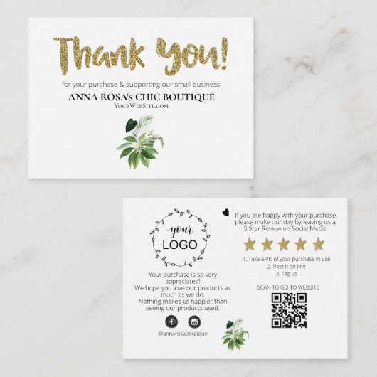 *~*ロゴQRエキゾチック熱帯AP8をご覧いただきありがとうございます エンクロージャーカード (正面/裏面)