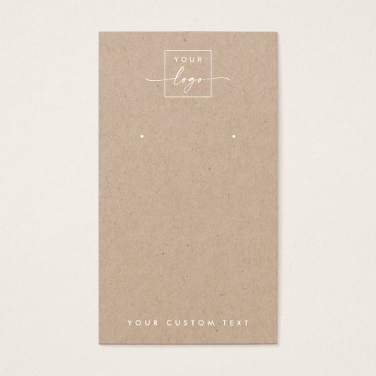 ロゴQRクラフト紙イヤリングディスプレイカード (正面)