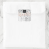 ロゴQRコードありがとうストローク銀滴 スクエアシール (バッグ)