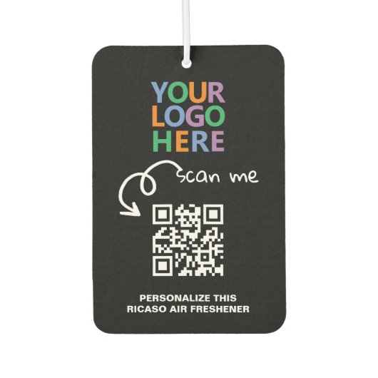 ロゴQRコードおよび文字カスタムパーソナライズされた カーエアーフレッシュナー (正面)