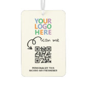 ロゴQRコードおよび文字カスタムパーソナライズされた カーエアーフレッシュナー (裏面)