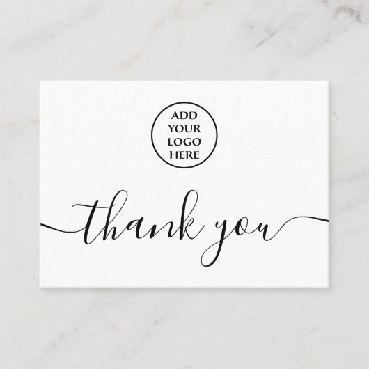 ロゴQRコードご注文ありがとうございます白黒 名刺 (正面)